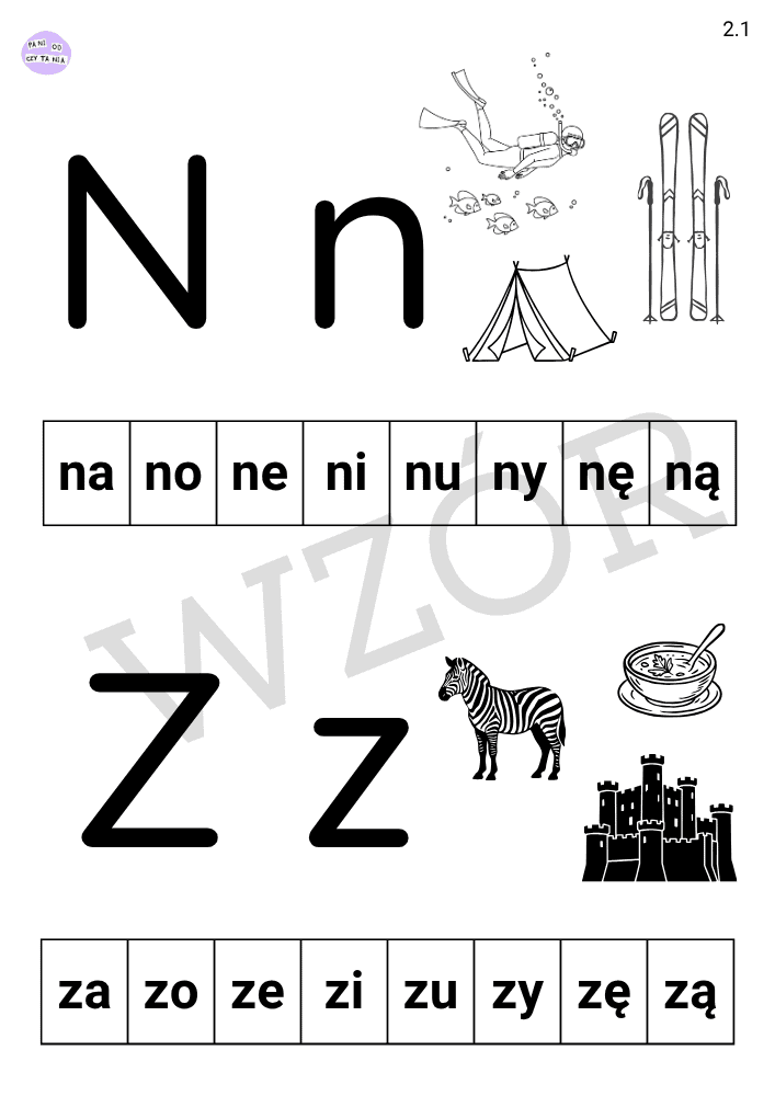 Samogłoski ę i ą. Spółgłoski n, z, r, b, p, d. Wyrazy 2 i 3 sylabowe - obrazek 3