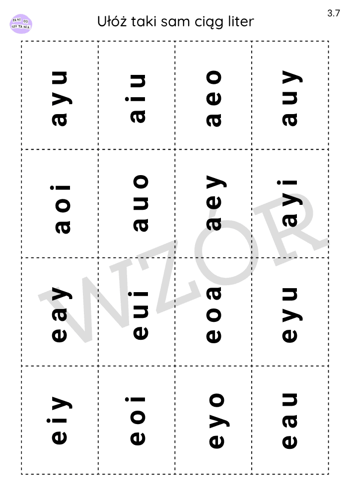 Samogłoski A, O, E, U, I, Y - obrazek 4